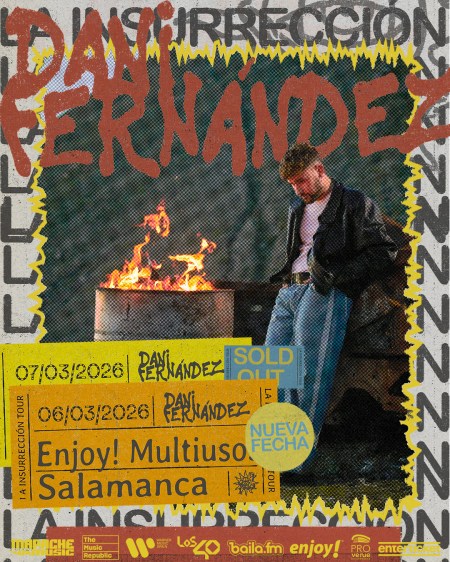 Dani Fernández inaugura en Salamanca su gira La Insurrección Tour con dos conciertos consecutivos en Enjoy! Multiusos. Entradas agotadas y máxima expectación.